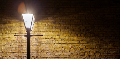 Street light brick wall london lambeth